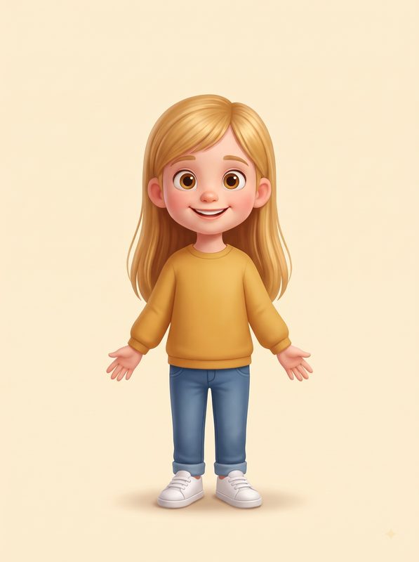 Personaje de niña rubia