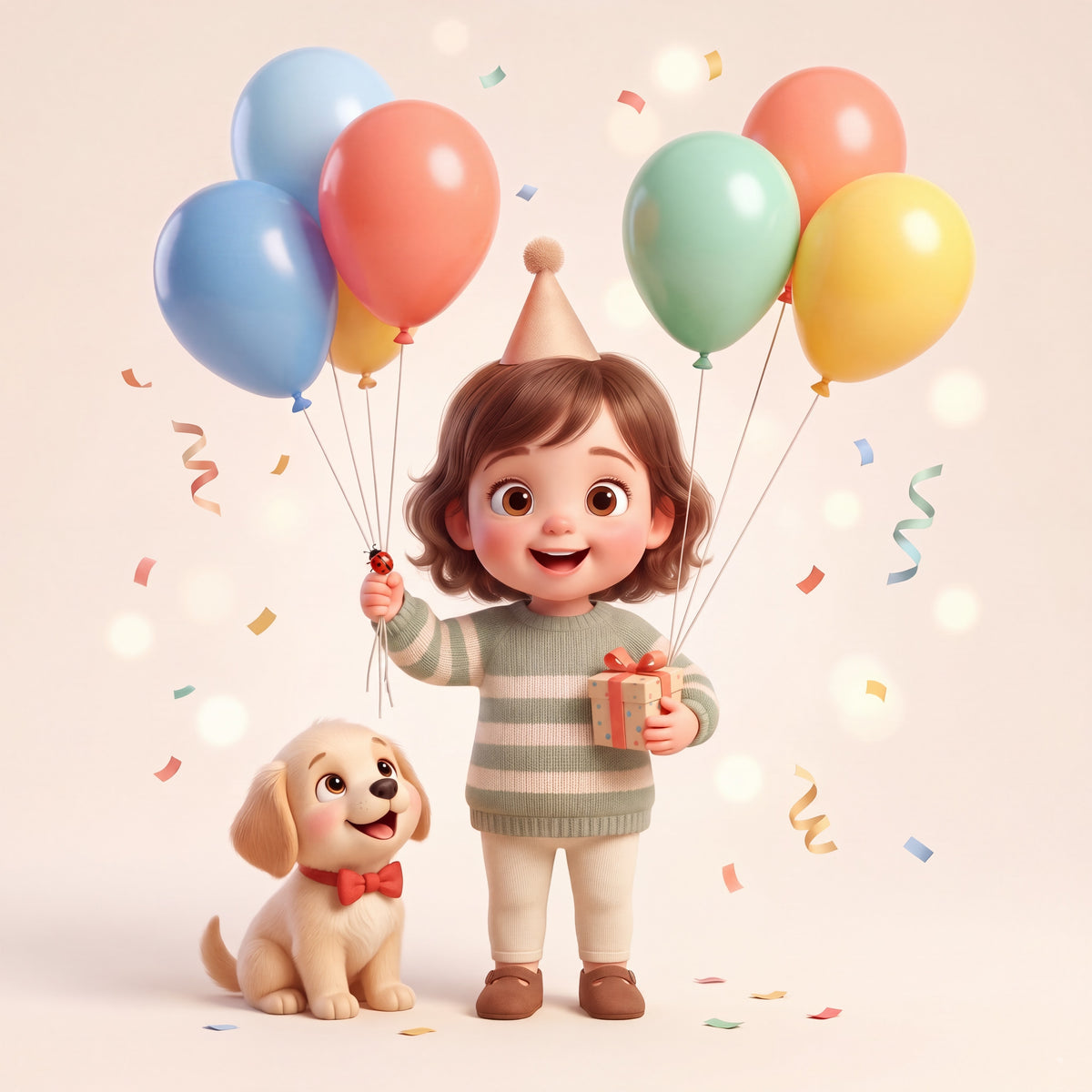 Portada del cuento personalizado Cumpleaños, versión niña