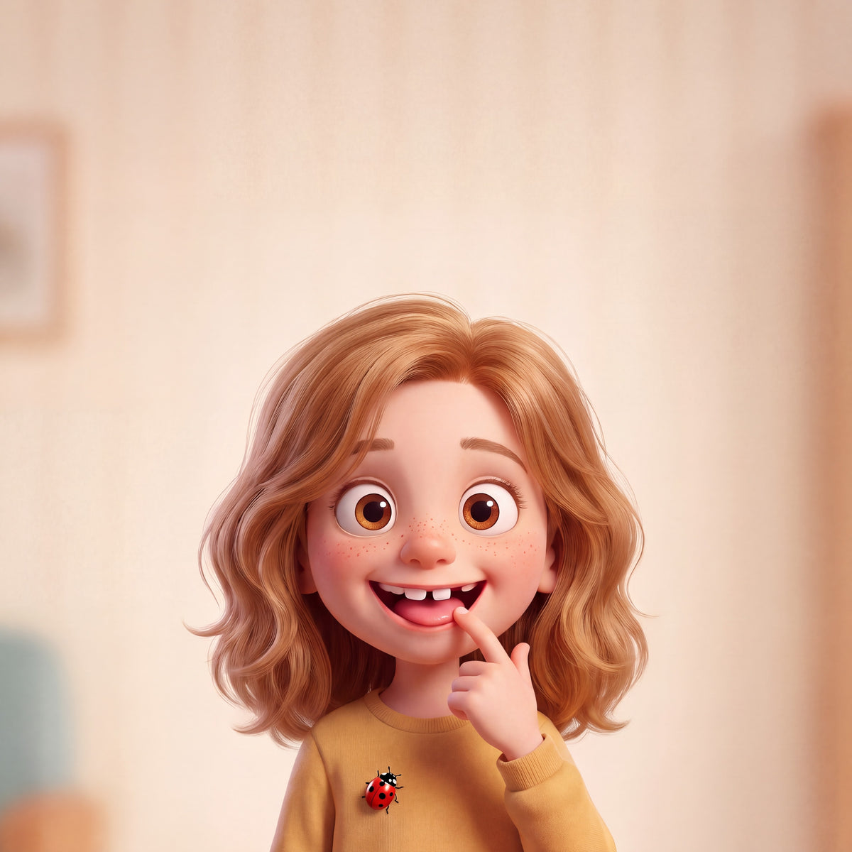Portada del cuento personalizado Pierde su primer diente, versión niña