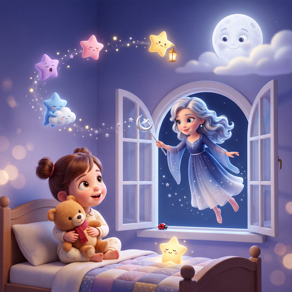 Portada del cuento personalizado Duerme ya en su cama, versión niña