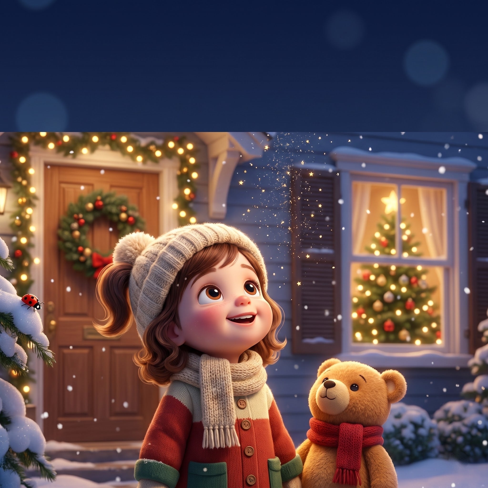 Portada del cuento personalizado La Navidad más bonita, versión niña