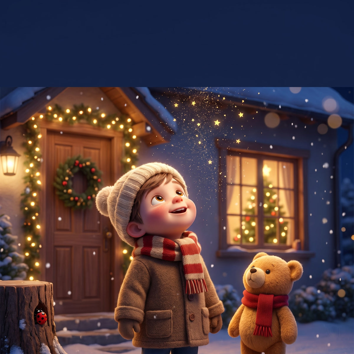 Portada del cuento personalizado La Navidad más bonita, versión niño